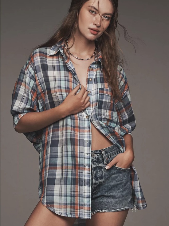 Anthropologie Tops - Pilcro Long-Sleeve Oversized Buttondown Shirt